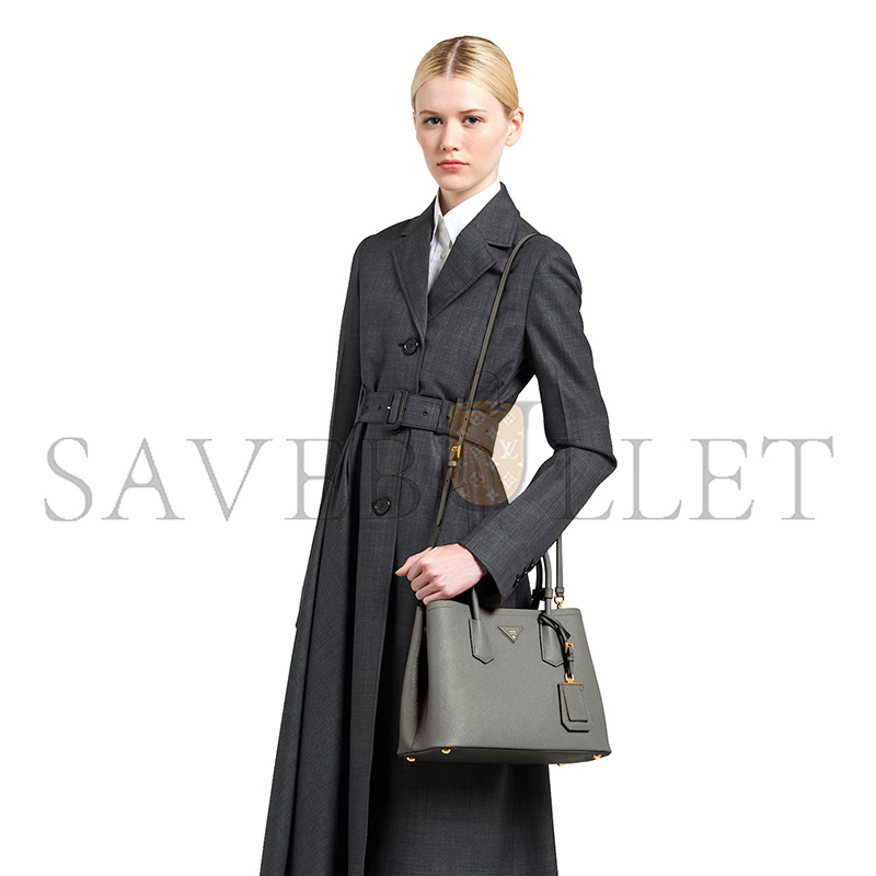 PRADA MEDIUM DOUBLE SAFFIANO LEATHER BAG 1BG775 (33*25*14.5cm)